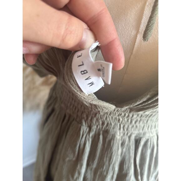 Mabel Khalani Olive Green Button Down Romper Womens Small Cottagecore Farmhouse - Picture 11 of 11